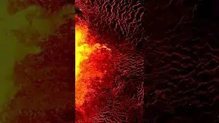 Lava waves or ripples inside a lava lake #iceland #volcano #drone #earth #fagradalsfjall #nature