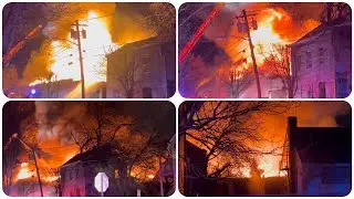 *EXPLOSION* Paterson Fire Dept 4th Alarm Fully involved Warehouse Fire 2/11/23