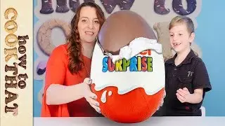 GIANT KINDER & opening 20-YEAR-OLD Kinder Surprise Eggs! How To Cook That