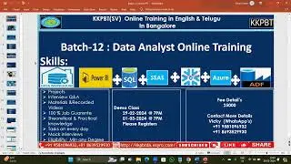 Data Analytics Full Course Demo 2024 | Power BI | SQL | SSAS | Azure | ADF | Snowflakes DB |Telugu