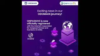 Big news! ONPASSIVE is now officially verified and approved by #ICANN.