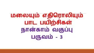 மலையும் எதிரொலியும் மதிப்பீடு | 4 -th |Term -3 |Tamil