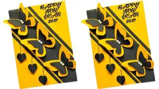 happy new year card 2021 | new year card | new year popup card | butterfly card | handmade card