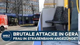 SCHOCK-TAT IN GERA: Mann setzt Frau in Stra&szlig;enbahn in Brand &ndash; Gro&szlig;fahndung nach fl&uuml;chtigem T&auml;ter