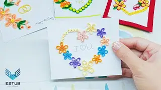 JABN29 Paper Folding Artisan Quilling Heart Made Of Flower Petals / Juanita Armstrong Bennie Newman