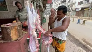 Old Dhaka Number One Mutton Shop And Mutton Cutting Skills | Goat Meat Cutting And Selling |