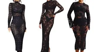 How to Cut and Sew This Turtle Neck Lace Gown With Stylish Sleeves. ( Detailed Video)