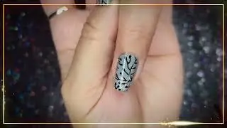 ❤️❤️ Slate and holo nails with nail stamping. Fun, easy nails for Fall or Winter!! #nailart #nails