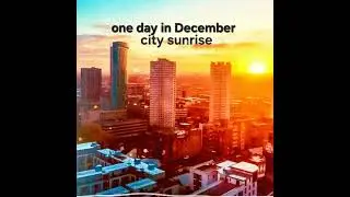 City sunrise. Abstract atmospheric cosmic sound scape 