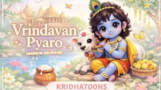 Vrindavan Pyaro 🌸 | Cute Krishna Bhajan 🦚 | Shyam Bhajan | Kridhatoons