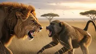 Battle in the Savannah: Brave Baboons vs King Lions | Wildlife Documentary EchoWild