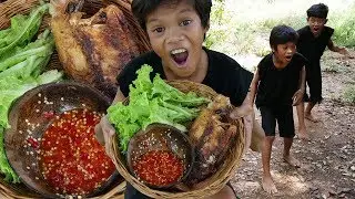 Survival Skills Primitive - Cooking fish and eating ep002