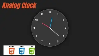 Analog Clock HTML CSS JavaScript Dark Mode