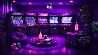 Neon Arcade Lounge 🎮 Retro Gaming Ambience | Classic Chill Game Dreamroom