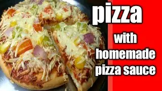 pizza recipe with readymade pizza base/ homemade pizza/homemade pizza sauce recipe