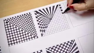 6 EASY Optical illusion drawings/patterns/tricks/abstract drawings |