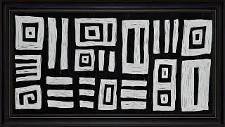 Tribal Black & White Geometric Abstract Wall Decor: 4K Framed TV Art Screensaver