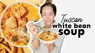 Restaurant-Style Tuscan White Bean Soup (30 Minute Dinner!)