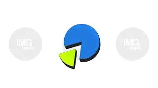 Blue pie chart with green segment 2D cartoon object animation