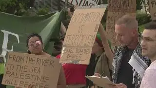 Pro-Palestinian protesters gather outside Art Basel Miami event