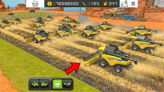 Уборка пшеницы с помощью 10 комбайнов в FS18 | Многопользовательский режим FS18 | Таймлапс |