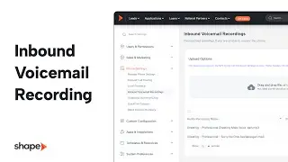 Inbound Voicemail Recordings in Shape Software