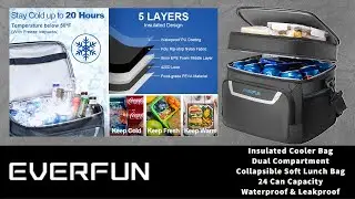 Everfun Insulated Cooler Bag With Dual Compartments | Cooler Review | Collapsible and Insulated