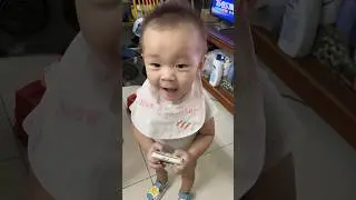 Baby Howell with fish in his mouth #1yearold #baby #cute #laugh