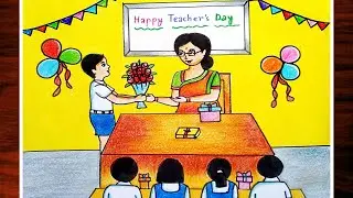 Teachers Day Special Drawing|Teachers Day Poster Drawing|Teachers Day Drawing For Beginners Easy