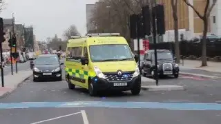 Falck First Response Emergency ambulance responding to a call near Whitechapel London