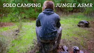 SOLO camping in AUSTRALIAN JUNGLE | Minimal Gear [ exposed to elements, cooking and relax, ASMR]