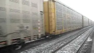 CP 6036 & CITX 3058 lead this long EB Autoracker/mixed freight train thru Lisgar GO