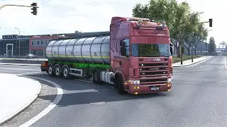 ETS2 1.57 Realistic Driving | Scania R4 Series V8 - Promods Map - Steering Wheel Gameplay | #ets2