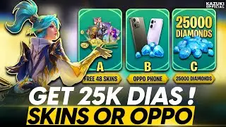 HOW TO GET 25000 DIAS OR OPPO PHONE AND 3 LIMITED SKINS!