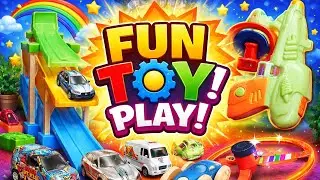 Fun Toy Play for Kids | Light Wheel Cars, Lorry, Bus & Water Gun | Ramp Slide Toys