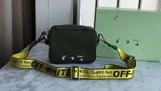 OFF WHITE Logo Print Crossbody Bag Green Review #bag #review #unboxing