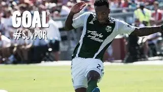 GOAL: Rodney Wallace gets a deflection and puts it top corner