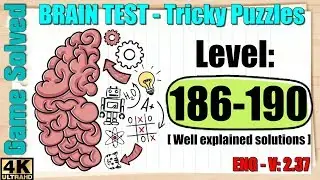 BRAIN TEST: Tricky Puzzles || Levels 186, 187, 188, 189, 190 [New]