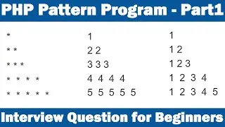 PHP Pattern Program - Part1 | Interview Question for Beginners