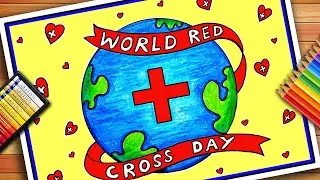 World Red Cross Day Drawing | International Day Poster | Red Cross Day Poster |  Red Cross Day