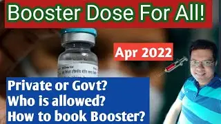 Booking Covid-19 Precautionary Dose in India | How to Book Booster | Precaution Dose for all adults