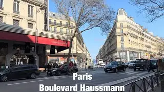 Paris city walks   Boulevard Haussmann   Paris, France 4K