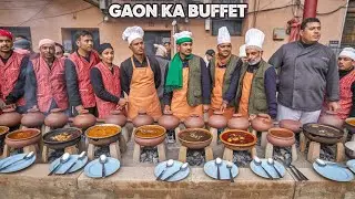 BUFFET IN VILLAGE OF PAKISTAN | 20+Dishes - Desi Chicken, Saag, Mutton, Ojari Paya Desi Street Food