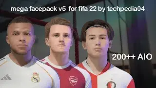 Mega Facepack v5 by techpedia04 for fifa 22 aio ( add new 30 face) 