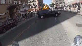 imbecil making an illegal u-turn / honda grom / downtown LA