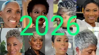 Новейшие короткие стрижки для чернокожих женщин 2026 года | Короткие стрижки для женщин старше 50...