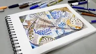 Mixed Media Zentangle ✨ Ink Meets Watercolor in Creative Harmony