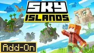 SKY ISLANDS ADDON Adds Floating Paradise For Builders in Minecraft Survival!