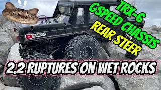 JConcepts Ruptures on WET ROCK 🤘🏼 TRX-6 GSpeed Chassis Rear Steer