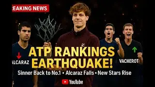 ATP Rankings Shock 2025: Sinner Back to No.1, Alcaraz Falls, Fonseca & Vacherot Shine in Paris